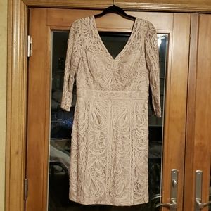 Sue Wong Beige Lace Dress